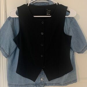 A New Day Black Button Up Vest